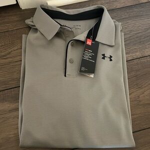 Under Armour Gray Performance Polo Shirt. NWT